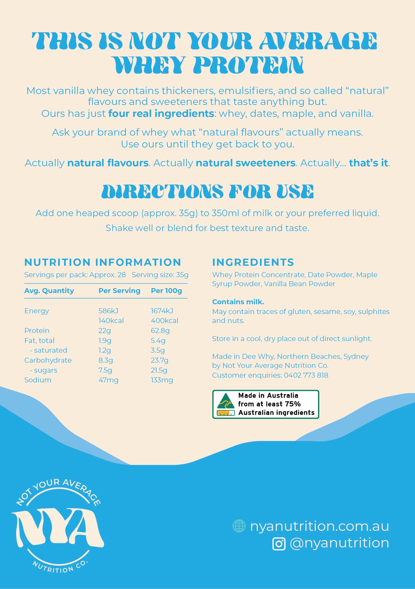 Not Your Average Whey Protein - Vanilla