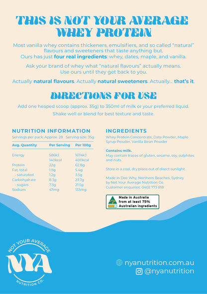 Not Your Average Whey Protein - Vanilla